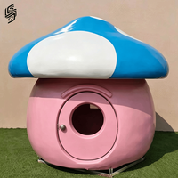 Sculpture personnalisée en résine en forme de petite maison champignon, sculpture végétale pour la décoration extérieure des parcs, jardins d'enfants et pelouses