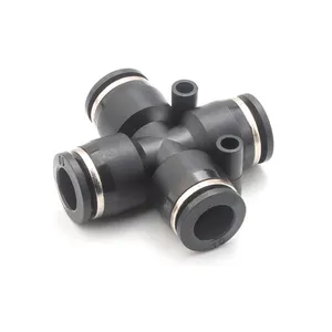 PZA Series Cross joint Four way pneumatic quick connectors Multi channel air hose fittings