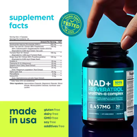 Capsules liposomales NAD+ Resvératrol CoQ10 en marque blanche OEM pour l'anti-âge et la longévité, supplément d'énergie cellulaire, vente en gros