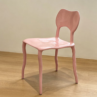 Chaise de salle à manger ModHomi style nordique moderne en plastique, chaise d'appoint ondulée irrégulière, mobilier mignon pour la maison et la salle à manger