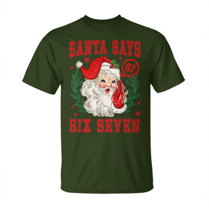 Camiseta navideña Santa Says Six Seven, diseño de meme 67, regalo navideño para hombres y mujeres, unisex - Product Image 2