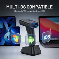 Escáner de Códigos QR Inalámbrico Portátil 2.4G Compatible con Linux, Android y Windows, Decodificación Rápida para Trabajo Móvil