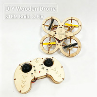 Kit de drone en bois EPT DIY, projet scientifique STEM avec moteur 718, ensemble de construction de drone RC éducatif complet de 56 pièces