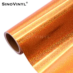 SINOVINYL 0.61x50m全息闪光点橙色作业DIY切割乙烯基手工图形贴纸粘合剂乙烯基纸卷