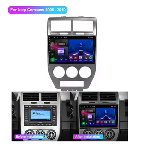Jmance 10 Inch Android Auto Navigatie Carplay Dubbele Din Dsp Voor Jeep Compass 2006 - 2010 Frame Multimedia