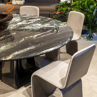 Ensemble de table à manger ovale en marbre naturel de luxe italien de haute qualité, design personnalisé, mobilier de maison, pierre de qualité supérieure