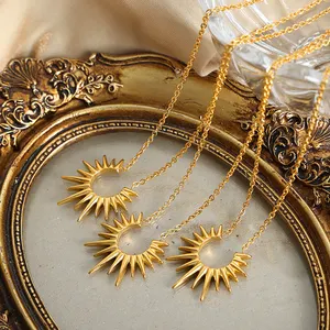 سلسلة من الفولاذ المقاوم للصدأ قلادة بدلاية بها نجمة، مجوهرات عصرية عقد بها نجوم للنساء