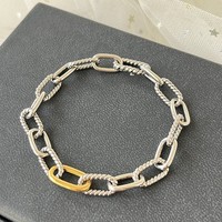   Bracelet à chaîne colorée avec pendentif lettre, style européen et américain, populaire, en fil torsadé