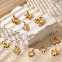 Collection de breloques en zircon YF9026, flèche, étoile, plaqué or 18K PVD, acier inoxydable, sans ternissement, hypoallergénique