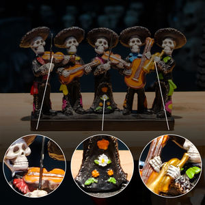 Jour des morts squelette bande Statue résine Sculpture créative mexicaine vacances décorations pour la maison Festival ornement cadeau - Product Image 5