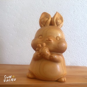 Ornements de lapin en bois sculpté Ya <span class=keywords><strong>Bai</strong></span>, style dessin animé, pendentif de sac pour enfants, cadeau, entièrement fait main, design moderne, mignon, pour petite amie, tendance - Product Image 4