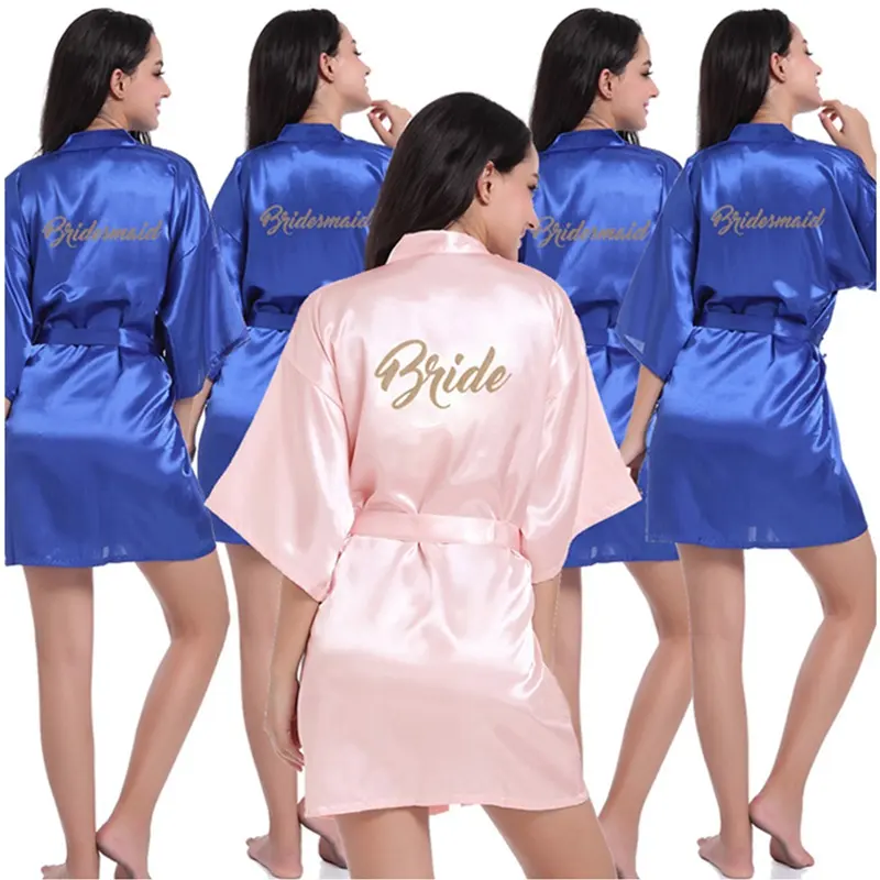 Bộ Đồ Ngủ Gợi Cảm Maid Honor Mother The Bride Kimono Set Set Piyama Pj Pyjamas Bộ Đồ Ngủ Bằng Lụa Cho Nữ