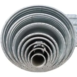 Large Diameter Material Round Steel Pipe Industrial Corrugated Tube Hot Zinc Corrugated Pipe Culvert For Sewage Discharge