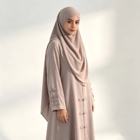 Ensemble Abaya Taupe pour Femmes, Asie du Sud-Est, GCC, Turquie, Vêtements Modestes, Vêtements Islamiques