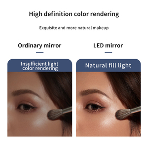 Smart Touch LED Desktop Makeup Mirror Holly Wood Style Mirror with 3 Color Dimmable <b>Lighting</b> Modes - Product Image 5