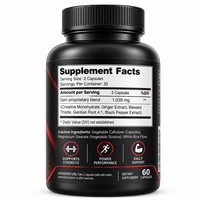 Capsules de créatine à étiquette privée OEM, pré-entraînement, pour la taille et la force musculaire, suppléments de créatine monohydrate en capsules