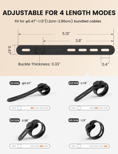 Lamicall STRK04 - Paquete de 10 Correas de Silicona Reutilizables para Cables, Organizador de Cables, Precio al por Mayor - Product Image 5