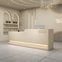 Comptoir de réception pour salon de beauté, placage bois stratifié, design moderne, pour hôpital, supermarché, hôtel, clinique, écologique, taille personnalisée