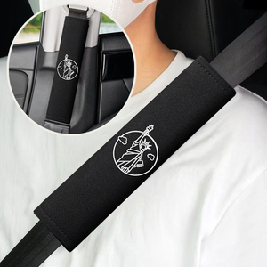 Coussin de ceinture de sécurité en soie glacée, motif Statue de la Liberté brodé, durable, ajustement universel, pour BMW Toyota Honda - Product Image 1