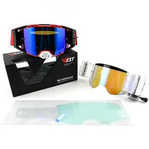 VEST MX902 personnalisé laminé Tear Offs MX Motocross lunettes Protection UV OEM ATV moto hors route Dirt Bike lunettes