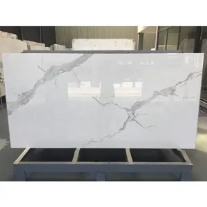 Dalle de pierre de Quartz blanc populaire chinois matériel de marbre Durable pour les comptoirs de cuisine maison extérieure pierre de Quartz artificielle