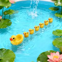 Miniature de canard jaune en résine, ornement animal, accessoire photo DIY, décoration miniature pour bonsaï