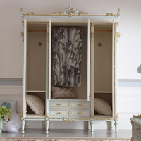 Meubles de maison élégants meubles d'armoire vintage antiques armoire de chambre design à 4 portes