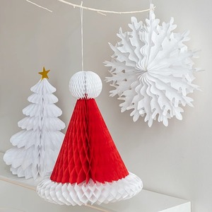 Honeycomb Paper <b>Christmas</b> Tree <b>Christmas</b> Hat Snowflake Hanging Decorations <b>for</b> Festive <b>Novelty</b> Ornament <b>Christmas</b> <b>Gifts</b> Favor - Product Image 4