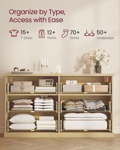 VASAGLE <span class=keywords><strong>Cassettiera</strong></span> Moderna Stile Mid-Century con 6 Cassetti, Larghezza 138 cm - Product Image 5