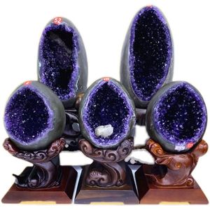 Oeuf en grappe d'améthyste naturelle pour la décoration - Product Image 1
