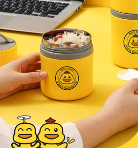 Venta al por mayor LXM136 Taza de desayuno para estudiantes de acero inoxidable amarilla pequeña, fácil de limpiar, lonchera térmica para sopa - Product Image 6