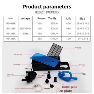 Filtro Superior para Pecera Risheng, Ultra Tres en Uno RS188A/288A/388A, Bomba Sumergible de Circulación 220V - Product Image 4