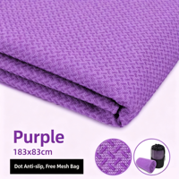 Serviette de yoga en coton naturel, séchage rapide, absorbante, anti-choc, antidérapante, certifiée ROHS, pour la maison, la salle de sport et les voyages