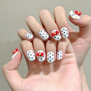 Gran oferta 3D moldeado a mano lindo lazo de lunares <span class=keywords><strong>uñas</strong></span> portátiles manuales <span class=keywords><strong>cortas</strong></span> - Product Image 1