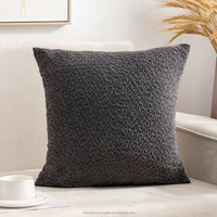 Housses de coussin 18"*18" avec accents en fausse fourrure de lapin, texturées et moelleuses, décoratives, style bohème et farmhouse pour la décoration intérieure