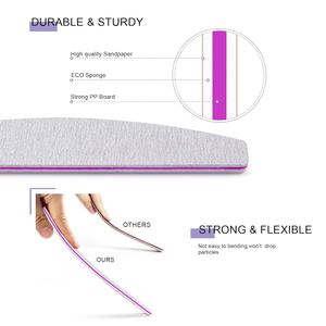 Профессиональные многоразовые двусторонние пилки для ногтей Half Moon с абразивностью 100/80 грит для домашнего и салонного использования - Product Image 3