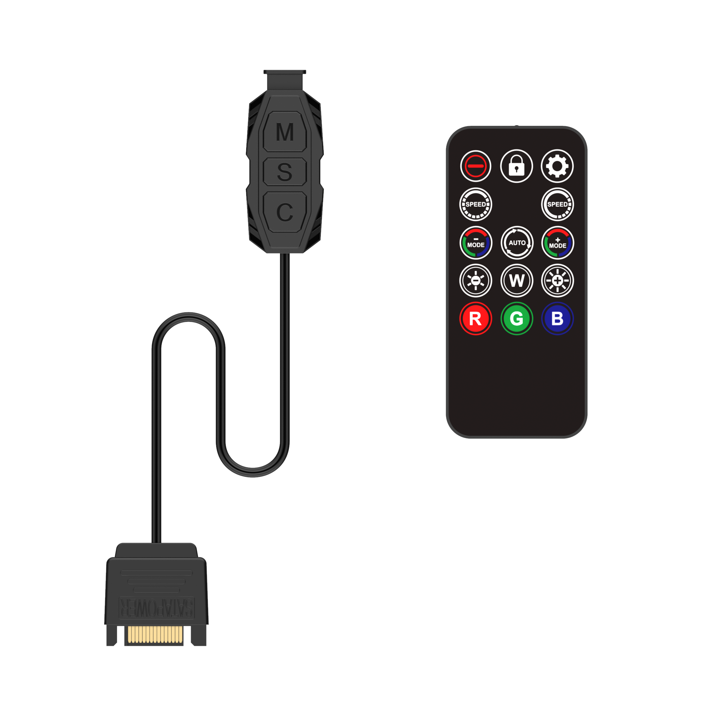 Контроллер SATA Mini 5V-3PIN / 12V-4PIN ARGB, Радиочастотный пульт дистанционного управления, тепловая палочка, вентилятор шасси, светодиодная подсветка, контроллер, компьютерные вентиляторы ARGB