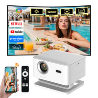 Projecteur Google TV ROJIN X4AD, résolution native 1080P, compatible 4K, cinéma maison portable, WiFi, vente en gros, logo OEM personnalisé