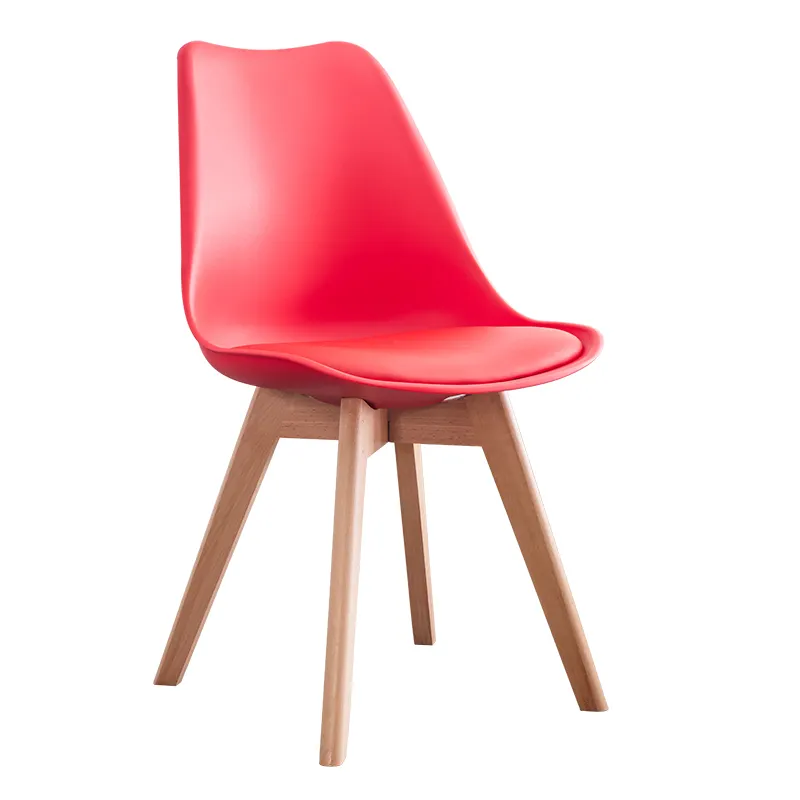 COMNENIR-Silla de comedor de madera, sillas de plástico con patas de madera del Norte de Europa, fabricante de China