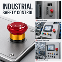 Bouton-poussoir d'arrêt d'urgence champignon à tête métallique rouge 22MM 1NO 1NC 220V 10 Ampères pour contrôle industriel Vente directe usine