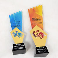 Trophée en cristal personnalisé, trophée en cristal en forme de tour lumineux personnalisé avec base lumineuse