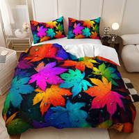 Parure de lit patchwork à carreaux feuille d'érable et citrouille, collection automne Thanksgiving, avec taies d'oreiller pour chambre à coucher