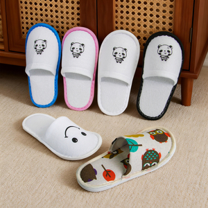 Pantoufles d'hôtel jetables pour enfants en gros d'usine, en tissu doux, semelle antidérapante en EVA, <span class=keywords><strong>pas</strong></span> chères, pour spa - Product Image 2