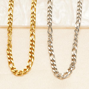 Collier chaîne cubaine pour femmes et hommes, en acier inoxydable, poli des deux côtés, hypoallergénique - Product Image 2