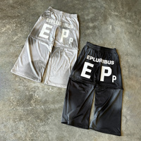 Ensemble de survêtement streetwear personnalisé pour homme, comprenant un sweat à capuche à rayures délavé à l'acide et un pantalon de survêtement droit, avec impression effet soleil délavé