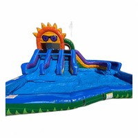 Toboggan aquatique gonflable pour tout-petits avec piscine à jets d'eau - Utilisation extérieure commerciale, matériau PVC