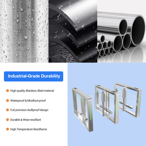 Cửa quay dòng chảy hai chiều xây dựng bền bằng thép không gỉ cổng tốc độ truy cập tự động để kiểm soát an ninh giao thông cao - Product Image 4