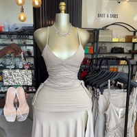 Nouvelle Collection Été 2026 – Top Camisole Asymétrique Élégant en Polyester Uni avec Col en V et Lacets, Style Européen et Américain, pour Femme