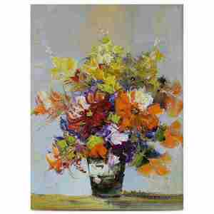 Impressionnisme <span class=keywords><strong>moderne</strong></span>, <span class=keywords><strong>bouquet</strong></span> coloré, nature morte, <span class=keywords><strong>peinture</strong></span> à l'huile sur toile faite à la main, <span class=keywords><strong>peinture</strong></span> florale abstraite pour la décoration d'hôtel, taille personnalisée - Product Image 1