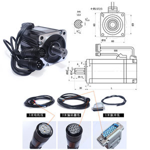 Kit de Motor Servo AC NEMA24 <span class=keywords><strong>60ST</strong></span>-<span class=keywords><strong>M01930</strong></span>, 600W, 1.91N.m, 3000rpm, 220V, Codificador de 2500PPR, Sistema Completo de Controlador Servo para Router CNC - Product Image 3